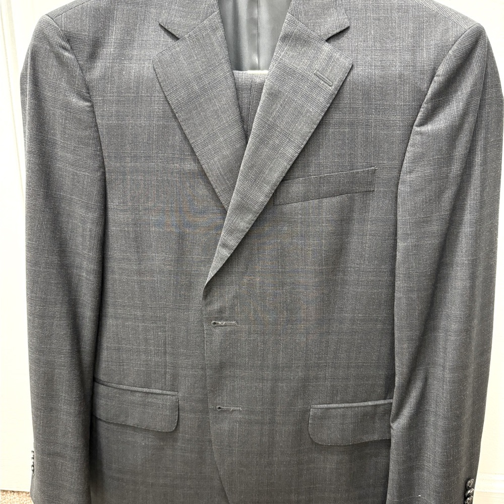 PETER MILLAR Classic Fit Plaid Wool Suit, Main, color, GREY PETER MILLAR NWOT